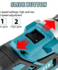 Smooth Adjustable Electric Wire Stripper 18V Battery Powered Cable Peeler showing slide button for dual speed adjustment.