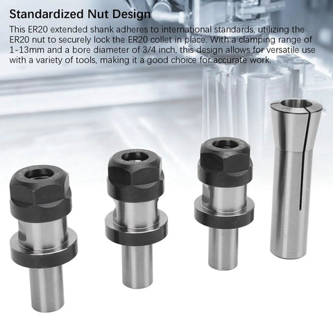 Heavy Duty Collet Chuck Set With 3/4 In Spring Collet And Sturdy Alloy Steel Build for versatile tool use in milling and engraving.