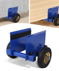 Heavy Duty Drywall Cart And 550 Lb Panel Mover with smooth rolling pneumatic wheels, blue steel frame, and rubber bumper pads.