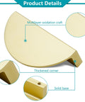 Close-up of Brushed Brass Half Moon Cabinet Pulls 4 Pack showing multilayer oxidation craft, thickened corner, and solid base.