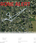 Drone alert map displaying detection path with handheld drone detection and tracking kit interface overlay.