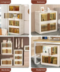 Hella Roomy 76 QT Storage Bins With Heavy Duty Snap Lid Covers, Badass Collapsible Foldable Stackable Crates in various home settings.