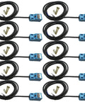Pack of 10 blue 3-Wire DC 10-30V Inductive Proximity Sensor Switch NPN NO 4mm Sensing Distance with cables and screws.