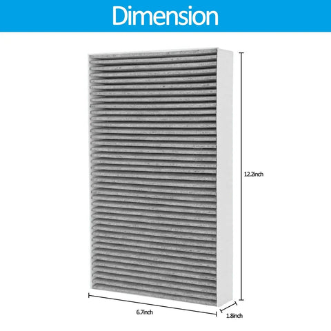 F1 Carbon Allergen Reduction HEPA Replacement Filter dimensions for Filtrete C01 T02 Room Air Purifier, size 12.2x6.7x1.8 inches
