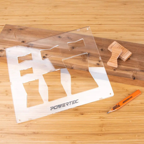 Solid Brass Inlay Kit For Routers With Butterfly Template And Bowtie 7 In 1 Dope Precision Routing Set template on wood surface