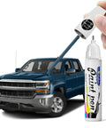 Deep Ocean Blue Touch Up Paint for Chevrolet Cars, DIY Scratch Repair Kit, visualized with paint applicator next to truck
