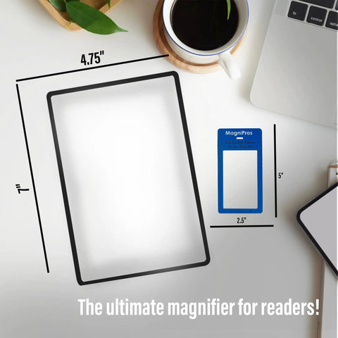 2 Pack Large Full Page Magnifying Sheet With 3X Magnification And 3 Fresnel Lens Bookmark Magnifiers on table setting