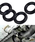 Exhaust Rubber Hanger Kit Universal 4 Pack Insulator Bracket Bushing Mount Heavy Duty Durable High Density Rubber For Car Exhaust System Replacement And Vibration Damping shown with kit in use