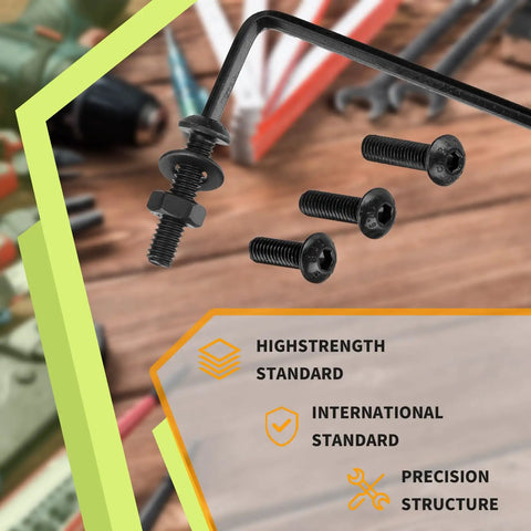 1065 Piece M2 Screw And Hardware Kit With Bolts Nuts And Washers, Hex Socket, Button Head Cap Screws, Durable Carbon Steel