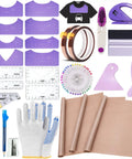 Sublimation Shirts Tool Kit with Round Neck and V Neck Ruler Set, Teflon Sheets, Heat Tape, Gloves, and Accessories for DIY Printing