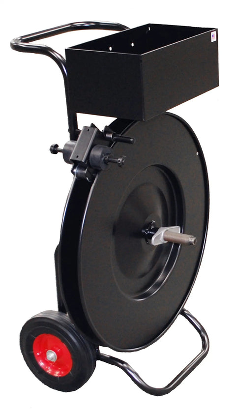 Heavy Duty Strapping Dispenser And Cart For Poly And Steel Strapping, Oscillated Wound, 10 Inch Tires, Fits 16 By 6 Cores, EP 3200, Made In USA