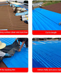 Installation steps for Heavy Duty Self Adhesive Asphalt Roofing Tape With Thick Aluminum Foil on a flat roof.