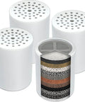 4 Pack 15 Stage Shower Filter Replacement Cartridge For Hard Water Universal Fit High Output, showing internal filtration layers.