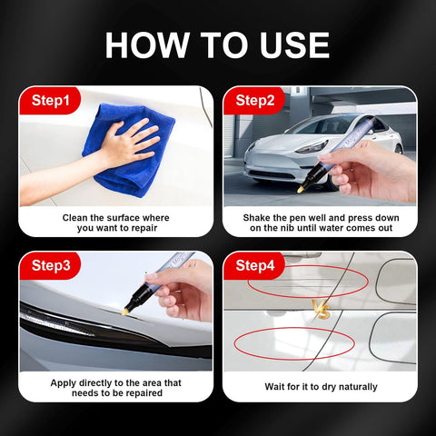 Step-by-step guide using Two Pack Car Scratch Remover Pen Quick Fix For Scratches And Paint Damage Weatherproof Finish That Works On All Car Colors And Surfaces Also Conceals Chips Instantly Like A Pro
