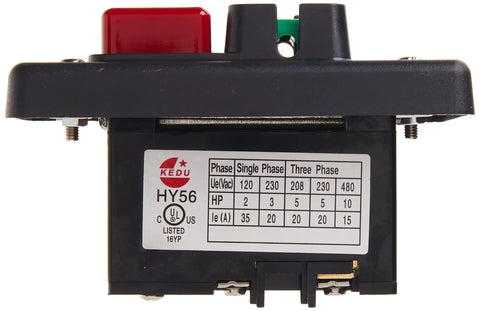 Rock Solid Dual Voltage Toggle Switch For Single Phase Motors with Lockout Safety Button and simple electrical box fitment.