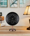 Vintage Brass Indoor Outdoor Thermometer And Humidity Gauge 2 In 1 Weather Station with removable stand on desk