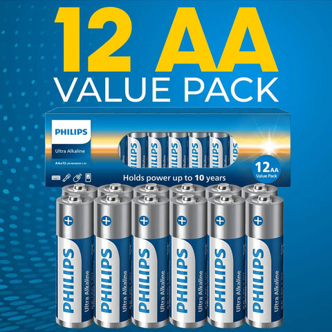 AA Batteries 12 Pack With 1.5V Ultra Alkaline Double A Power, Beefed Up Power Beats Industry Standards, Long Lasting, 10 Year Shelf Life