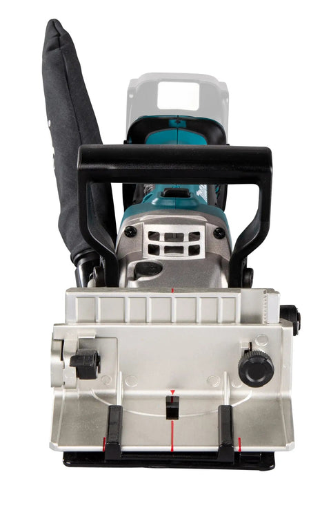 Killer 18V Cordless Biscuit Jointer with anti-kickback guard and adjustable depth settings for precise slot cuts.