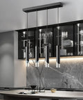 Cool Three Light Modern Pendant Light Fixture For Kitchen Island With Dimmable LED Black Minimalist Hanging Lights in kitchen