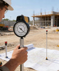Pro Grade Map Distance Meter Delivering Dead On Accuracy And Quick Unit Switches Built Tough For Hardcore Construction Jobs And Field Surveys Using Heavy Duty Aluminum Alloy in use at a construction site.