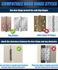 Diagram showing compatible flag style hinges for Heavy Duty 14 To 19 Mm Flag Hinge Adjustment Tool For Doors DIY Friendly Gap Fitting Wrench For Flag Style Hinges Only Easy Home Repair And Residential Door Hinge Tool For Precise Alignment