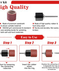 High quality burr kit with silicone carbide sanding bands, showing steps for easy use with Dremel tools.