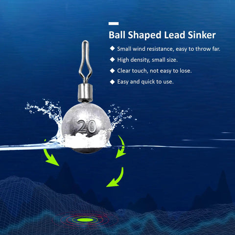 All In One 36 Piece Lead Fishing Sinkers Set With Barrel Swivels Drop Shot Weights In One Eighth Oz Three Sixteenth Oz One Quarter Oz Three Eighth Oz One Half Oz Three Quarter Oz For Saltwater And Freshwater Fishing Ball Weight Sinker Pack Great For Bass 20g ball lead sinker with barrel swivel