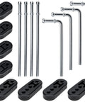 Universal Exhaust Hanger Kit For Quick Strong Mounts 16 Piece Set with rods and rubber hangers visible