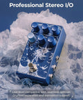 Limbo Stereo Reverb Pedal With Shimmer Tide And Freeze Nine Ambient Effects For Electric Guitar Bass And Synth in blue design.