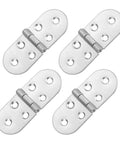 Heavy Duty Folding Table Hinges 4 Pack Stainless Steel Round Edge Brackets Easy Install Hardware For Furniture Build Solid Pivot Zero Drama Assembly Silver Finish with holes for secure mounting.