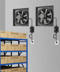 16 Inch Window And Wall Mounted Exhaust Fan With 1040 CFM High Airflow, 1460 RPM, Adjustable Speed installed in storage room