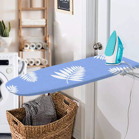 Heavy Duty 12x42 Inch Ironing Board Cover And Pad With 100 Percent Cotton in laundry room, door-mounted board with iron