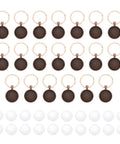 25 Millimeter Glass Cabochon Keychain Making Kit With 20 Pcs Pendant Setting Trays Blank Bases For Key Ring Crafting Photo Resin Jewelry Supplies Red Copper Finish Cool DIY Gift For Personalizing Bags And Accessories.