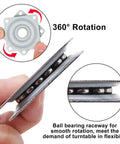 Boss Level 2 Inch Square Lazy Susan Turntable Bearings, 5 Pack Galvanized Steel Swivel Plates, showcasing smooth rotation mechanism.