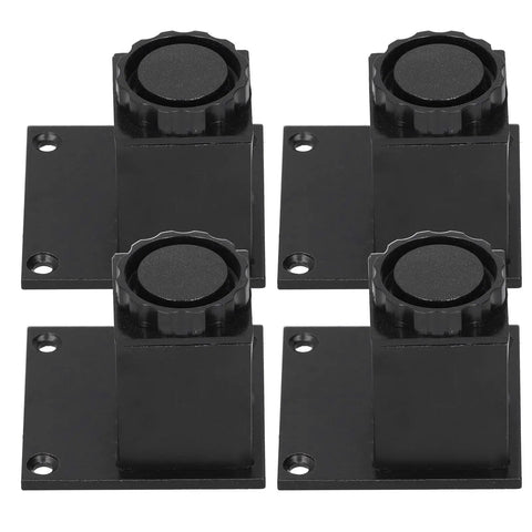 Adjustable Furniture Leg Set For Sofa Cabinet TV Stand And More Aluminum Alloy Square Base 60mm Raises Up To 15mm Black Finish