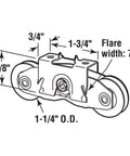 Diagram of the 2 Pack Gliding Patio Door Tandem Roller Assembly For PN 1997061 After 1982 Replacement For PN 1273704