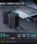 Immersive Gaming Desktop PC Speakers With Easy Volume Control And RGB Lighting Wired 3.5mm Aux Cable Game-Ready setup