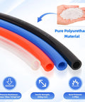PU Air Hose 12mm OD X 8mm ID Black Flexible Pneumatic Tubing For Air Compressors with focus on polyurethane material and colors