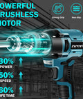 Zuyiyi Cordless Electric Rivet Gun For Makita 18V Battery showcasing powerful brushless motor and ergonomic handle for easy use.