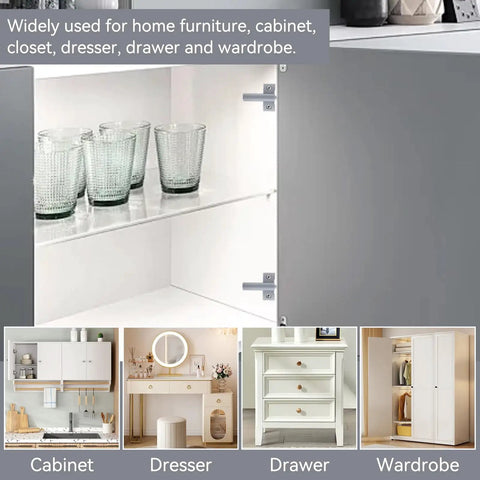 Twenty Piece Grey Plastic Soft Close Drawer Dampers For Kitchen Cabinets Wardrobes And Dressers Smooth As Butter Slide Easy Peasy Drawer Stopper Buffer Hardware For Home Organization Projects with glass jars in cabinet.