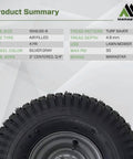 Two Pack 15x6.00-6 Pneumatic Tire And Wheel Assembly For Riding Lawn Mowers Turf Saver Front Tires 4 Ply Silver Gray