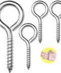 Four Pack Self Tapping Eyelet Screws 4 Inch Heavy Duty Eye Bolts M8 Large Wooden Screw Eyes for Hammocks Yoga Indoor Outdoor Use