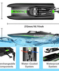 High Speed RC Boat For Adults Up To 20 MPH With Reverse Function Atomic XS Style remote control, detailed size and features