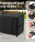 Heavy Duty Outdoor Cooler Cart Cover Fits Large 125 Qt Carts And Bar Carts, Waterproof Patio Protector, side view