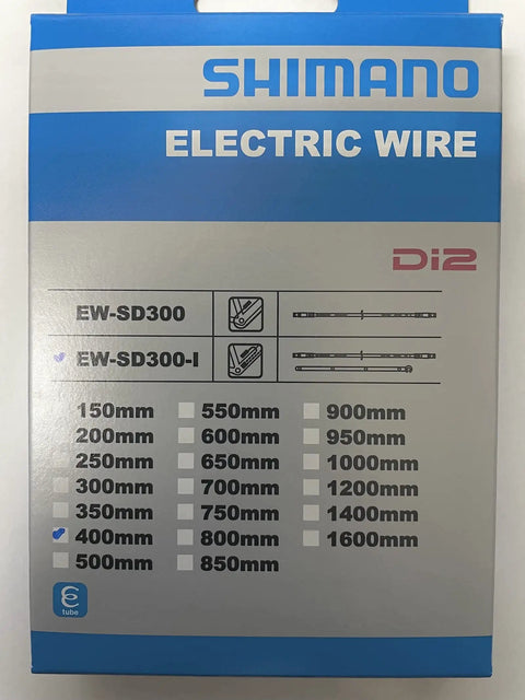 Packaging of EW SD300 E Tube Di2 Electric Wire 400 Mm Black For Easy No Fuss Electronic Shifting On Road And Mountain Bikes.