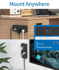 Beefy 25 Ft Flat Plug Extension Cord With 8 Outlet Surge Protector And 4 USB Ports Including 2 USB C wall-mounted in office.