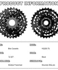 7 Speed Bike Cassette CS HG200 12 32T Sprocket, chrome steel, black, for mountain and commuter bikes, anti chain drop design