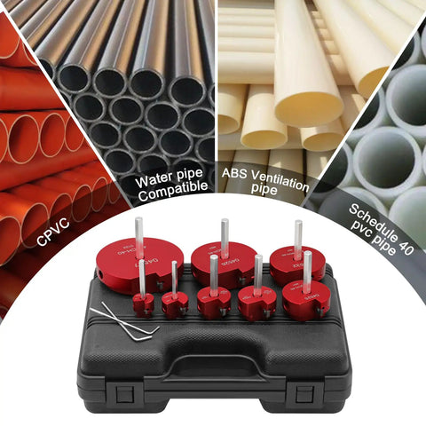 8 Piece PVC Pipe Reamer Set For DIY Pros And Home Projects Includes PPR75 Through PPR400 Sizes in a black case