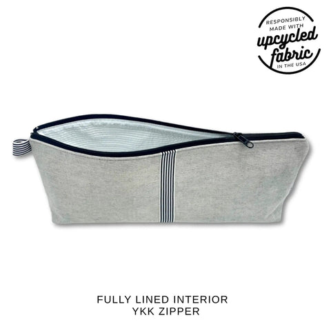 The Original Wand Pouch Storage Case with fully lined interior and YKK zipper, made from upcycled fabric in the USA.