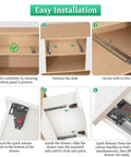 Installation guide for Top Shelf Undermount Drawer Slides 20 Inch Full Extension showing step-by-step process with tools.